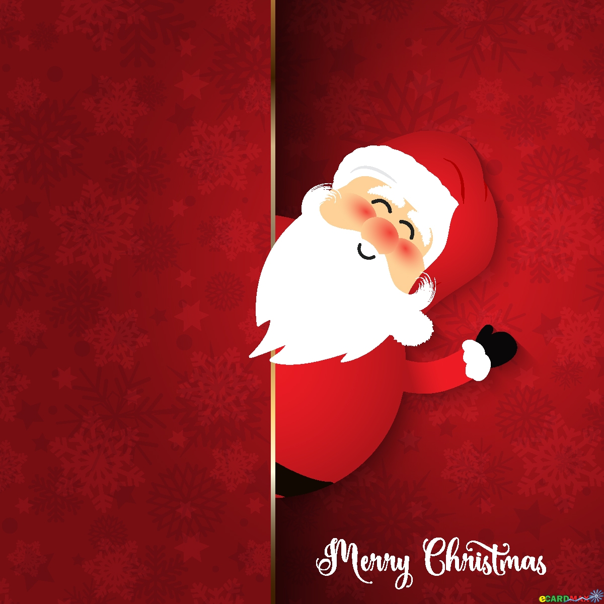 Cute Santa on snowflake
